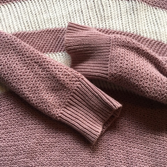 Mauve Striped Light Knit Sweater - Picture 5 of 6